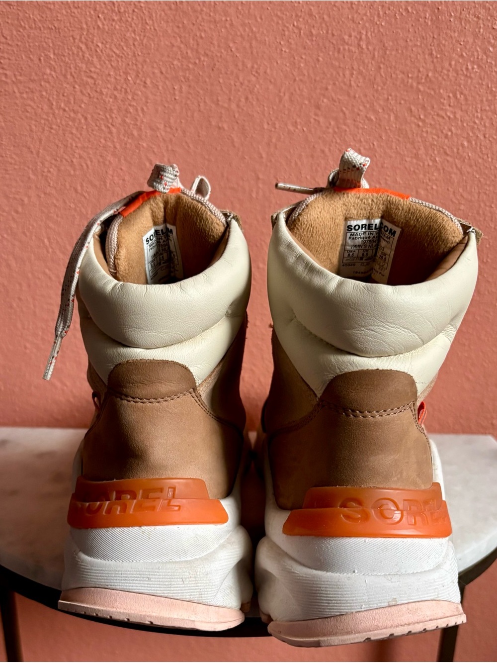 Sorel Women's Kinetic Tawny Buff Tan Orange Conquest Boot Waterproof Size 8.5 - Picture 4 of 9